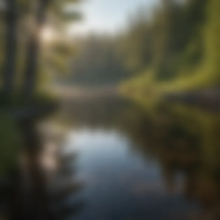A tranquil lake reflecting the serene beauty of Minnesota's wilderness.