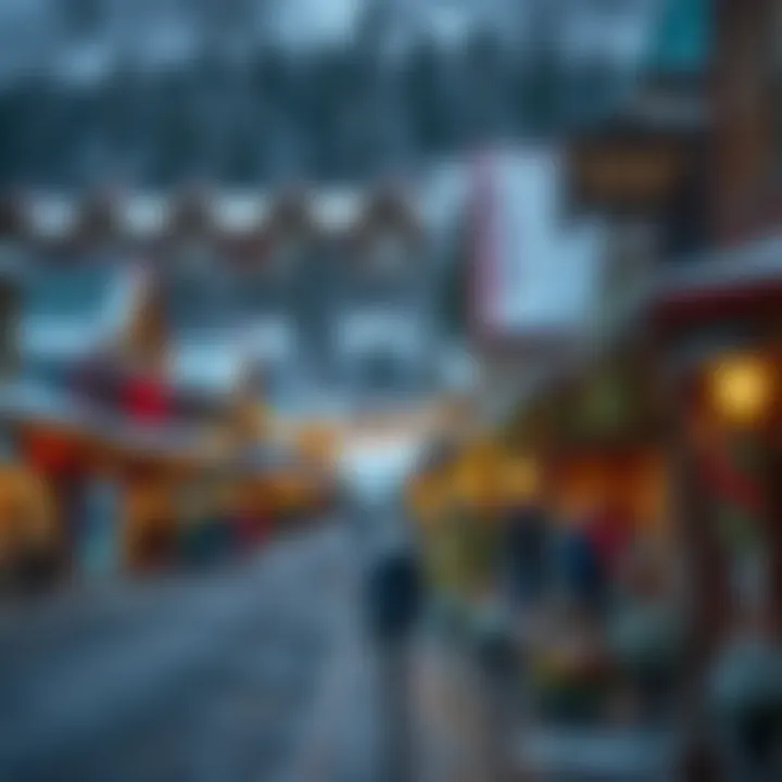 Charming historic town adorned with winter decorations