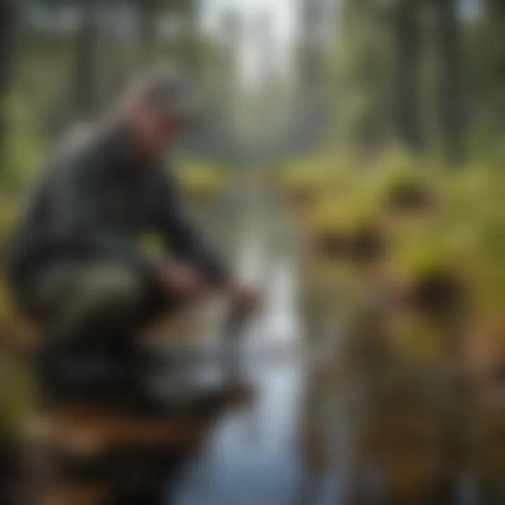 A conservationist conducting research in a wetland ecosystem