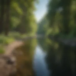 A serene view of the Boise River surrounded by lush greenery