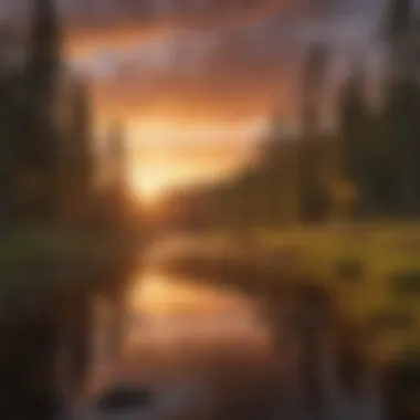 Breathtaking Sunset Over Minnesota Wilderness Scenic view of Minnesota's wilderness during sunset