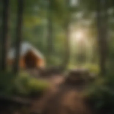 Hidden Campsite in Minnesota's Lush Forests A serene campsite tucked away in the woods