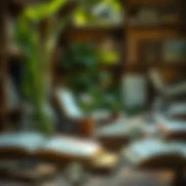 An academic setting with botanical study materials and resources