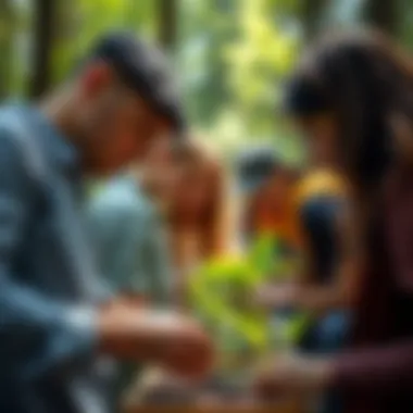 Students engaged in a hands-on botanical research project