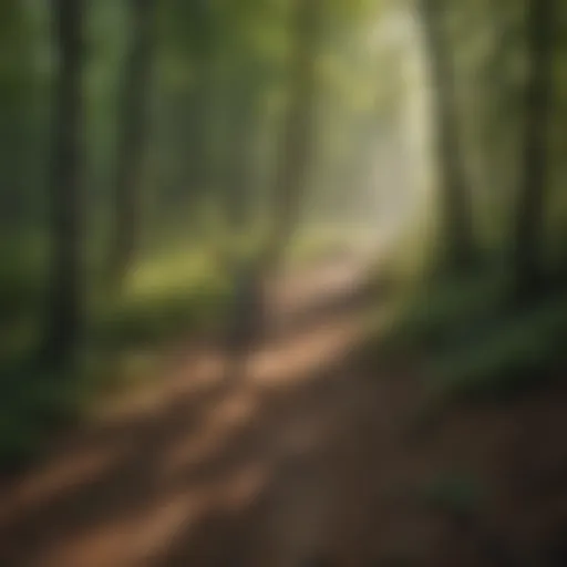 Scenic view of a densely wooded trail in Brown County