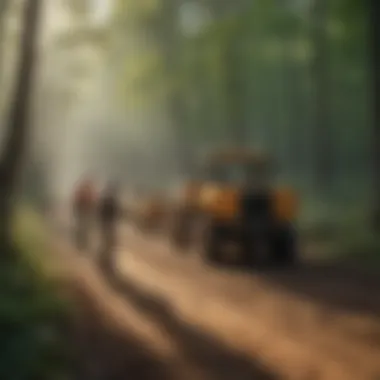 Trail maintenance crew working to preserve the path