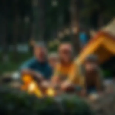 A family enjoying outdoor activities at a campground