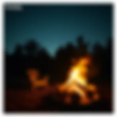 Campfire setup under a starry sky