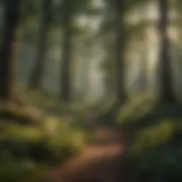 Lush woodland ecosystem showcasing diverse flora
