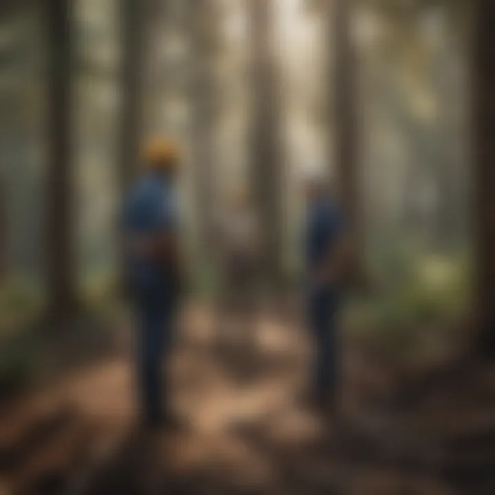 Diverse group discussing sustainable practices in a professional setting