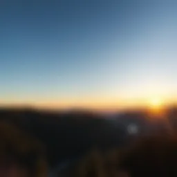 Stunning vista of the Columbia River Gorge during sunrise