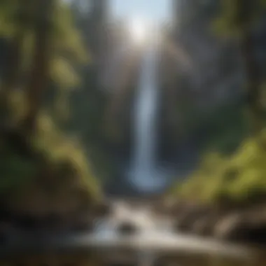 Nature's Masterpiece: The Majestic Waterfall Majestic waterfall cascading down a rocky cliff