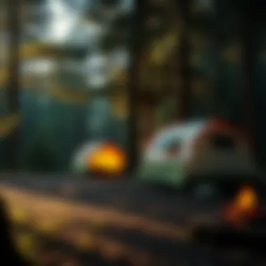 Campsite in Harmony with Nature A peaceful campsite nestled in nature, illustrating the balance between recreation and conservation