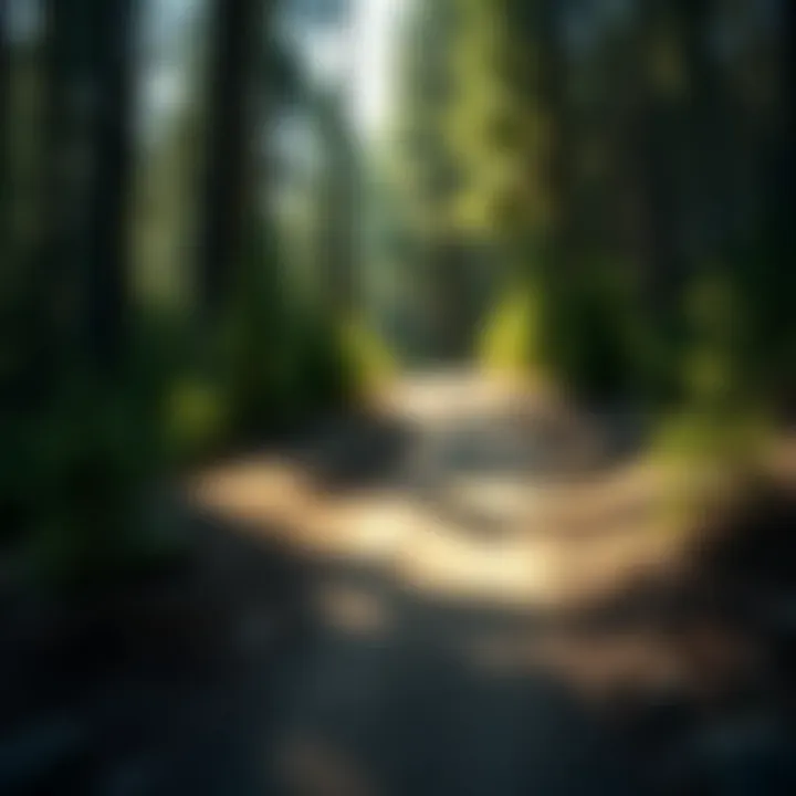 Inviting Hiking Trail A serene hiking trail winding through a forest, inviting exploration