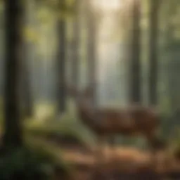 A picturesque Virginia landscape with deer in the foreground