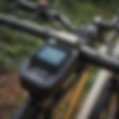 E-bike Technology in Focus A close-up of an e-bike battery and control panel