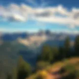 Breathtaking mountain view from a trail