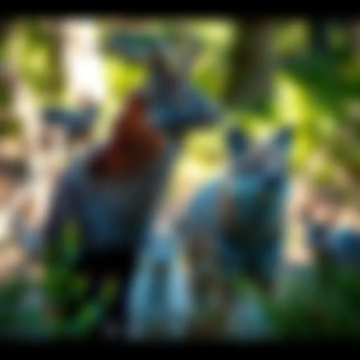 A diverse array of wildlife in the wild