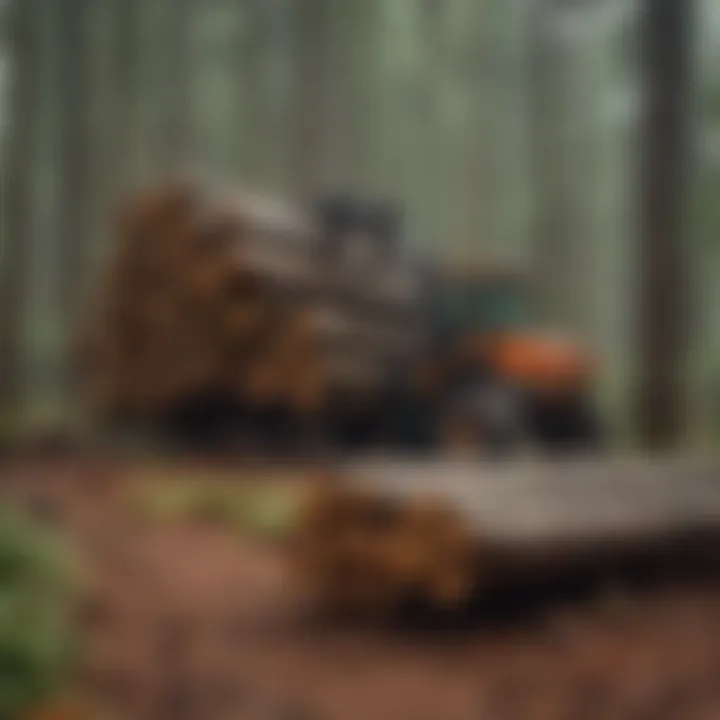 Timber harvesting in a sustainable woodland