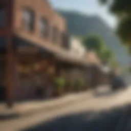 An engaging view of Lolo's downtown area reflecting local businesses