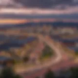 A panoramic view of Rapid City skyline highlighting major businesses.