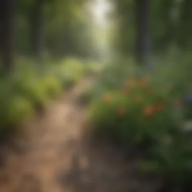 Wildflowers blooming along a hiking path