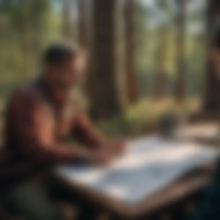 An event coordinator discussing plans with a client