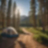 Panoramic view of Frisco campgrounds surrounded by pine trees