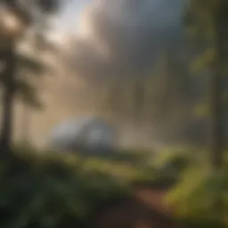 Atmospheric layers illustrating greenhouse gas accumulation