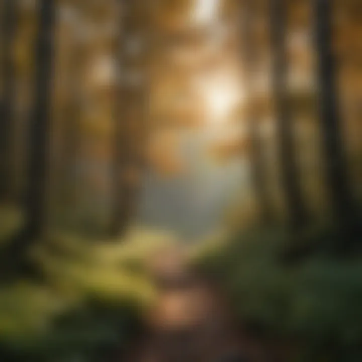 Lush forest landscape showcasing vibrant foliage and diverse plant life