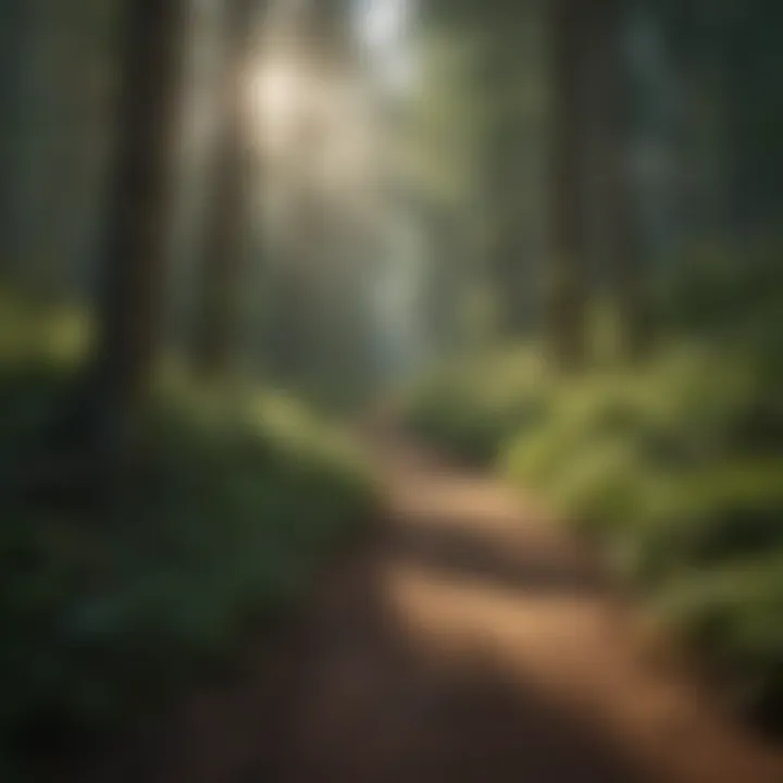 Serene forest pathway inviting exploration and connection with nature