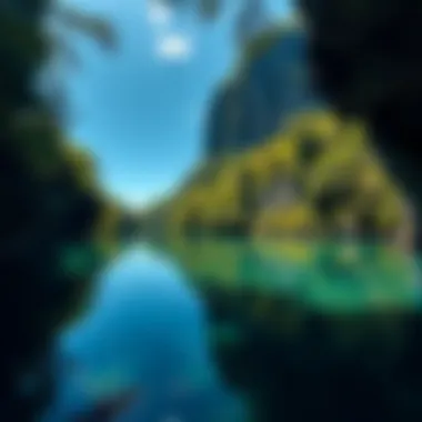 Crystal Clear Waters of a Hanging Lake Crystal clear waters reflecting the sky above in a hanging lake