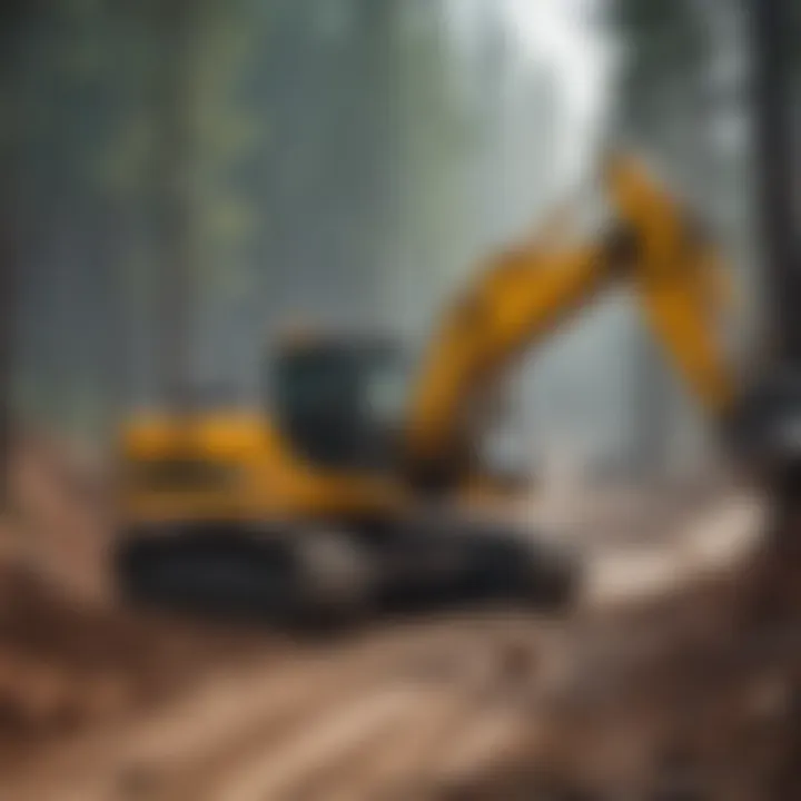 Heavy machinery in operation at a construction site