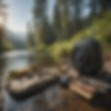 Essential Gear for Anglers Fly fishing gear set on riverbank