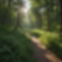 Lush greenery along a hiking trail in the Black Hills