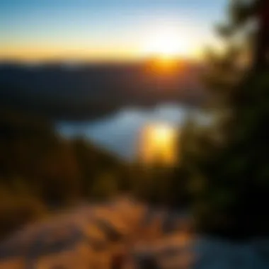 Stunning vista overlooking Klamath Lake at sunset