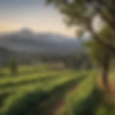 Scenic Hood River Valley Breathtaking view of Hood River Valley with lush orchards and mountain backdrop
