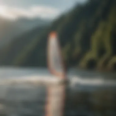 Windsurfing on the Columbia River Adventurous windsurfers gliding across the Columbia River