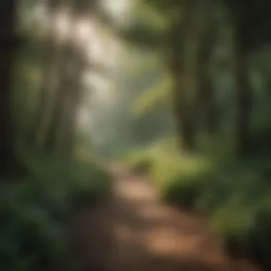 Lush Greenery Along the Trail A serene hiking path surrounded by lush greenery