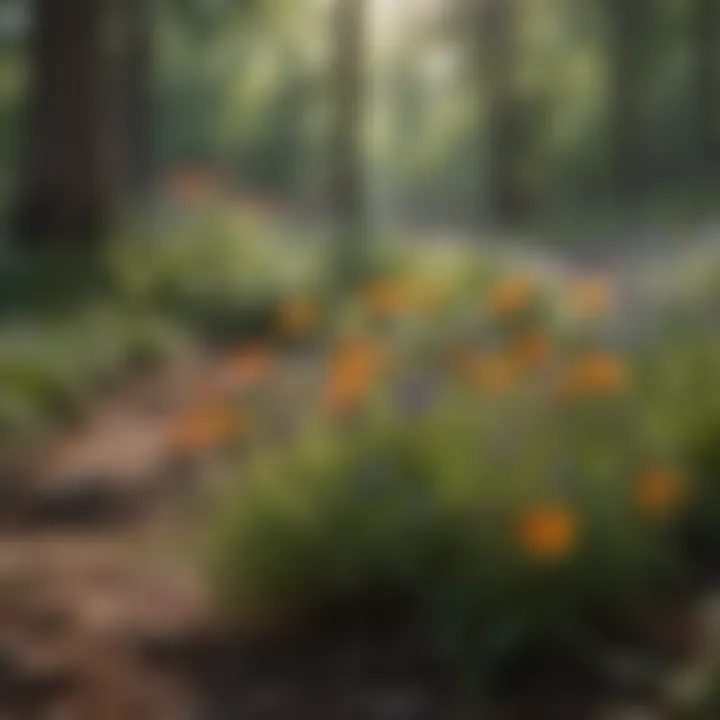 Close-up of vibrant wildflowers along a hiking route