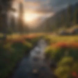 A stunning view of Idaho's mountainous landscape during sunset