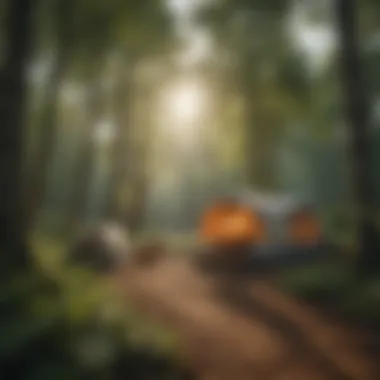 Sustainable Camping in Nature Eco-friendly campsite surrounded by lush greenery