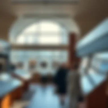 Interior of the Kings Canyon National Park Visitor Center showcasing informative displays
