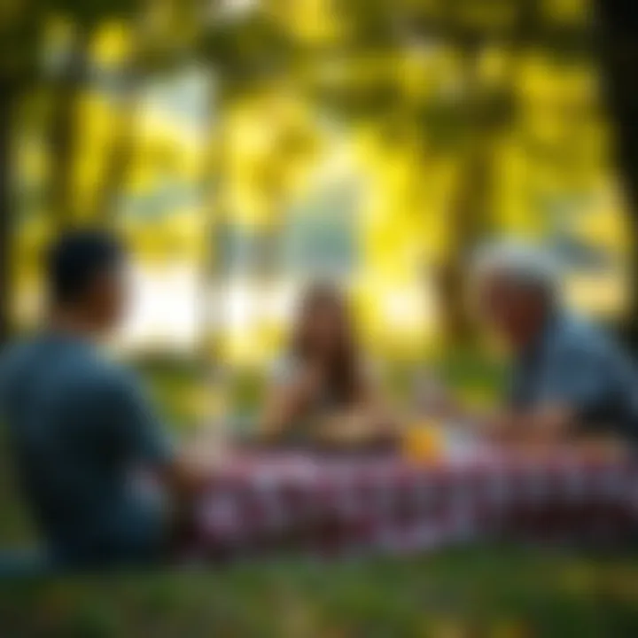 Family enjoying a picnic at Lake Anna Campground