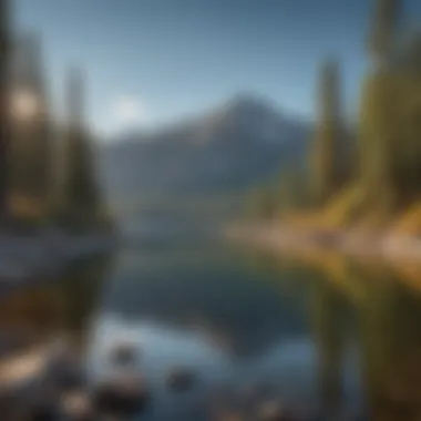 A breathtaking view of Lake Tahoe surrounded by majestic mountains.