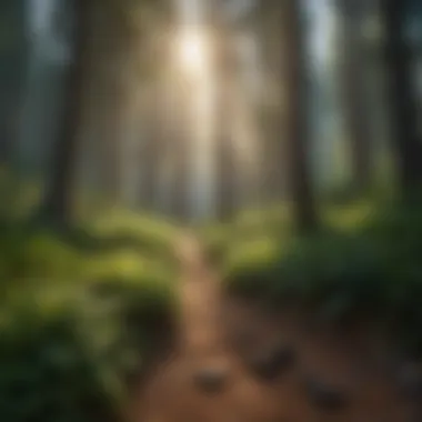 Scenic Boundary of National Forest Scenic view of a national forest boundary with lush greenery