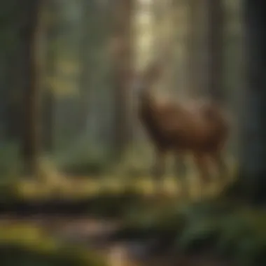 Wildlife in Forest Ecosystem Wildlife thriving in a forest ecosystem near private land