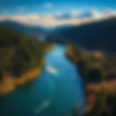 A breathtaking view of the Clark Fork River as it winds through the Missoula landscape.