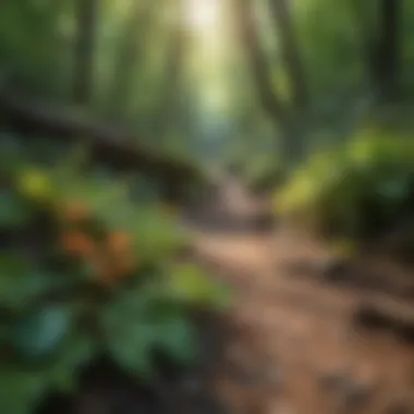 Close-up of unique flora along a Little Rock hiking path