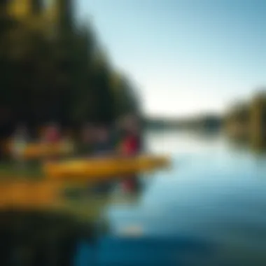 Visitors enjoying recreational activities on Manzanita Lake